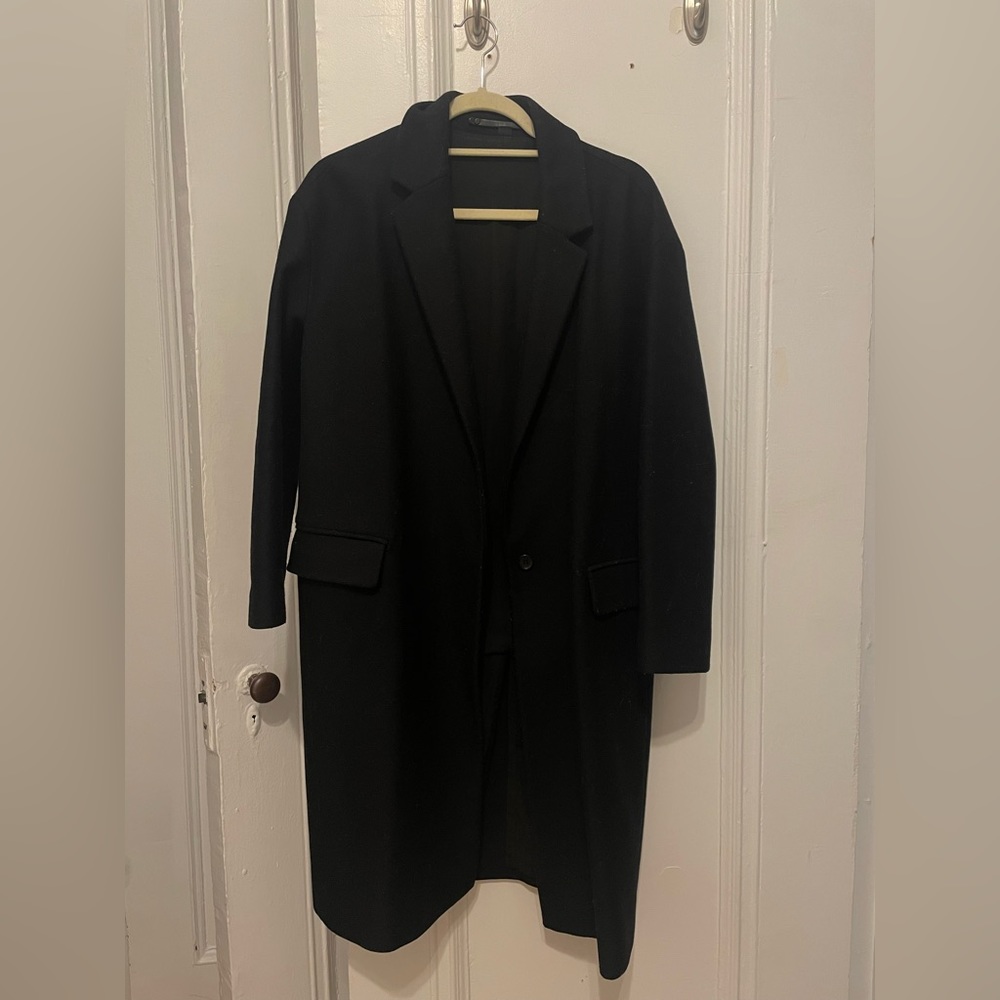 AllSaints Sancia Nesi Wool Blend Coat | Black, Small